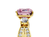 Yellow gold Three-Stone Fancy Pink Asscher  Cut Diamond Twist Band with Prong Setting_22