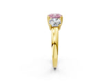 Yellow gold Three-Stone Fancy Pink Cushion Cut Cut Diamond Ring with Channel Set Band and Four-Prong Setting_26