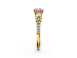 Yellow gold Three-Stone Fancy Pink Cushion  Cut Diamond Pavé Band with Four-Prong Setting_30