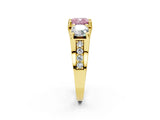 Yellow gold Three-Stone Fancy Pink Cushion  Cut Diamond Ring with Channel-Set Band and Four-Prong Setting_54