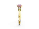 Yellow gold Three-Stone Fancy Pink Cushion  Cut Diamond Solitaire with Prong Setting and Classic Band_22