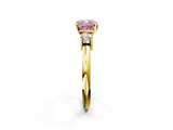 Yellow gold Three-Stone Fancy Pink Cushion  Cut Diamond Solitaire with Prong Setting and Classic Band_28