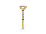 Yellow gold Three-Stone Fancy Pink Emerald Cut Cut Diamond Pavé Band with Prong Setting_17