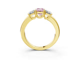Yellow gold Three-Stone Fancy Pink Emerald Cut Cut Diamond Ring with Channel Set Band and Four-Prong Setting_27