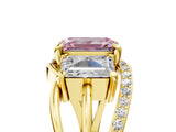 Yellow gold Three-Stone Fancy Pink Emerald Cut Cut Diamond Split Shank Prong Set Ring_17