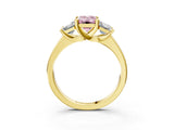 Yellow gold Three-Stone Fancy Pink Emerald Cut Cut Solitaire Ring with Classic Prong Setting_3