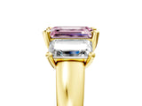 Yellow gold Three-Stone Fancy Pink Emerald Cut Cut Solitaire Ring with Classic Prong Setting_5