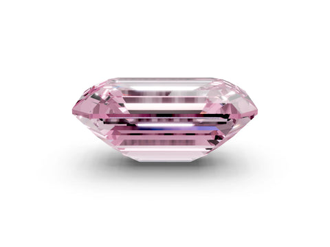 Yellow gold Three-Stone Fancy Pink Emerald Cut Diamond Engagement Ring with Pave Band and Prong Setting_2