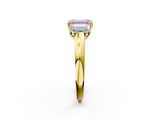 Yellow gold Three-Stone Fancy Pink Emerald  Cut Diamond Ring with Channel-Set Band and Four-Prong Setting_49