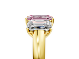 Yellow gold Three-Stone Fancy Pink Emerald  Cut Diamond Ring with Channel-Set Band and Four-Prong Setting_52