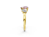 Yellow gold Three-Stone Fancy Pink Heart Cut Cut Diamond Ring with Channel Set Band and Four-Prong Setting_26