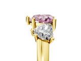 Yellow gold Three-Stone Fancy Pink Heart Cut Cut Solitaire Ring with Classic Prong Setting_5