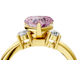 Yellow gold Three-Stone Fancy Pink Heart  Cut Diamond Solitaire with Prong Setting and Classic Band_49