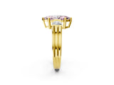 Yellow gold Three-Stone Fancy Pink Marquise Cut Cut Classic Band Prong Setting Ring_2