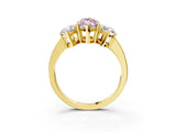 Yellow gold Three-Stone Fancy Pink Marquise Cut Cut Diamond Engagement Ring with Flat Band and Four-Prong Setting_15