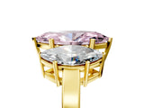 Yellow gold Three-Stone Fancy Pink Marquise Cut Cut Diamond Engagement Ring with Flat Band and Four-Prong Setting_17