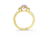 Yellow gold Three-Stone Fancy Pink Marquise Cut Cut Diamond Pavé Band with Prong Setting_18