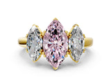 Yellow gold Three-Stone Fancy Pink Marquise Cut Cut Diamond Ring with Channel Set Band and Four-Prong Setting_24