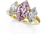 Yellow gold Three-Stone Fancy Pink Marquise Cut Cut Diamond Ring with Channel Set Band and Four-Prong Setting_25