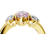 Yellow gold Three-Stone Fancy Pink Marquise Cut Cut Diamond Ring with Channel Set Band and Four-Prong Setting_28