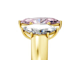 Yellow gold Three-Stone Fancy Pink Marquise Cut Cut Diamond Ring with Prong Setting and Classic Band_5