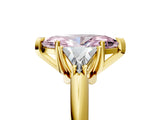 Yellow gold Three-Stone Fancy Pink Marquise Cut Cut Diamond Ring with Trillion Side Stones and Four-Prong Setting_8