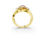 Yellow gold Three-Stone Fancy Pink Marquise Cut Cut Diamond Split Shank Prong Set Ring_3