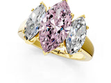 Yellow gold Three-Stone Fancy Pink Marquise Cut Cut Solitaire Ring with Classic Prong Setting_1