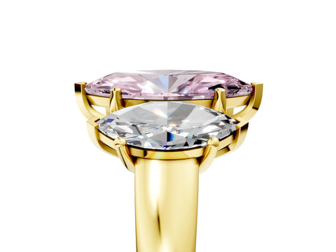 Yellow gold Three-Stone Fancy Pink Marquise Cut Cut Solitaire Ring with Classic Prong Setting_5