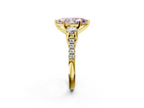 Yellow gold Three-Stone Fancy Pink Marquise  Cut Diamond Pavé Band with Four-Prong Setting_30