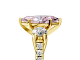 Yellow gold Three-Stone Fancy Pink Marquise  Cut Diamond Pavé Band with Four-Prong Setting_33