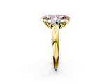Yellow gold Three-Stone Fancy Pink Marquise  Cut Diamond Ring with Channel-Set Band and Four-Prong Setting_63