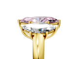 Yellow gold Three-Stone Fancy Pink Marquise  Cut Diamond Ring with Channel-Set Band and Four-Prong Setting_66