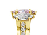 Yellow gold Three-Stone Fancy Pink Marquise  Cut Diamond Ring with Channel-Set Band and Four-Prong Setting_71