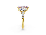 Yellow gold Three-Stone Fancy Pink Marquise Cut Diamond Ring with Pavé Band and Prong Setting_70