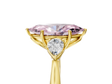 Yellow gold Three-Stone Fancy Pink Marquise  Cut Diamond Ring with Pear Side Stones in Four-Prong Setting_115