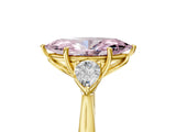 Yellow gold Three-Stone Fancy Pink Marquise Cut Diamond Ring with Pear  Side Stones in Four-Prong Setting_41
