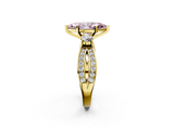 Yellow gold Three-Stone Fancy Pink Marquise  Cut Diamond Twist Band with Prong Setting_53