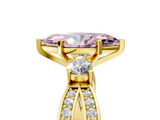 Yellow gold Three-Stone Fancy Pink Marquise  Cut Diamond Twist Band with Prong Setting_56