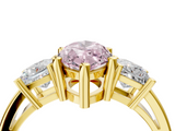 Yellow gold Three-Stone Fancy Pink Marquise  Cut Solitaire Ring with Prong Setting_7