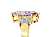 Yellow gold Three-Stone Fancy Pink Marquise  Cut Solitaire Ring with Prong Setting_8