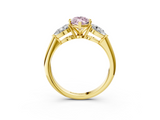 Yellow gold Three-Stone Fancy Pink Marquise  Diamond Ring with Pear Side Stones in Four-Prong Setting_45
