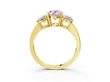 Yellow gold Three-Stone Fancy Pink Oval Cut Cut Diamond Engagement Ring with Flat Band and Four-Prong Setting_15