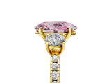 Yellow gold Three-Stone Fancy Pink Oval Cut Cut Diamond Pavé Band with Prong Setting_20