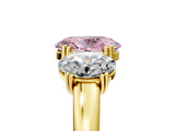 Yellow gold Three-Stone Fancy Pink Oval Cut Cut Diamond Ring with Channel Set Band and Four-Prong Setting_29