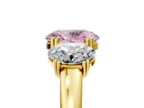Yellow gold Three-Stone Fancy Pink Oval Cut Cut Diamond Ring with Channel Set Band and Four-Prong Setting_5