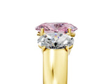 Yellow gold Three-Stone Fancy Pink Oval Cut Cut Diamond Ring with Prong Setting and Classic Band_5