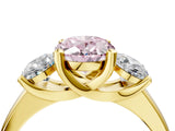 Yellow gold Three-Stone Fancy Pink Oval Cut Cut Solitaire Ring with Classic Prong Setting_4