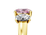 Yellow gold Three-Stone Fancy Pink Oval Cut Cut Solitaire Ring with Classic Prong Setting_5