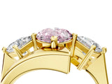 Yellow gold Three-Stone Fancy Pink Oval Cut Cut Tension Band Ring with Four-Prong Setting_4
